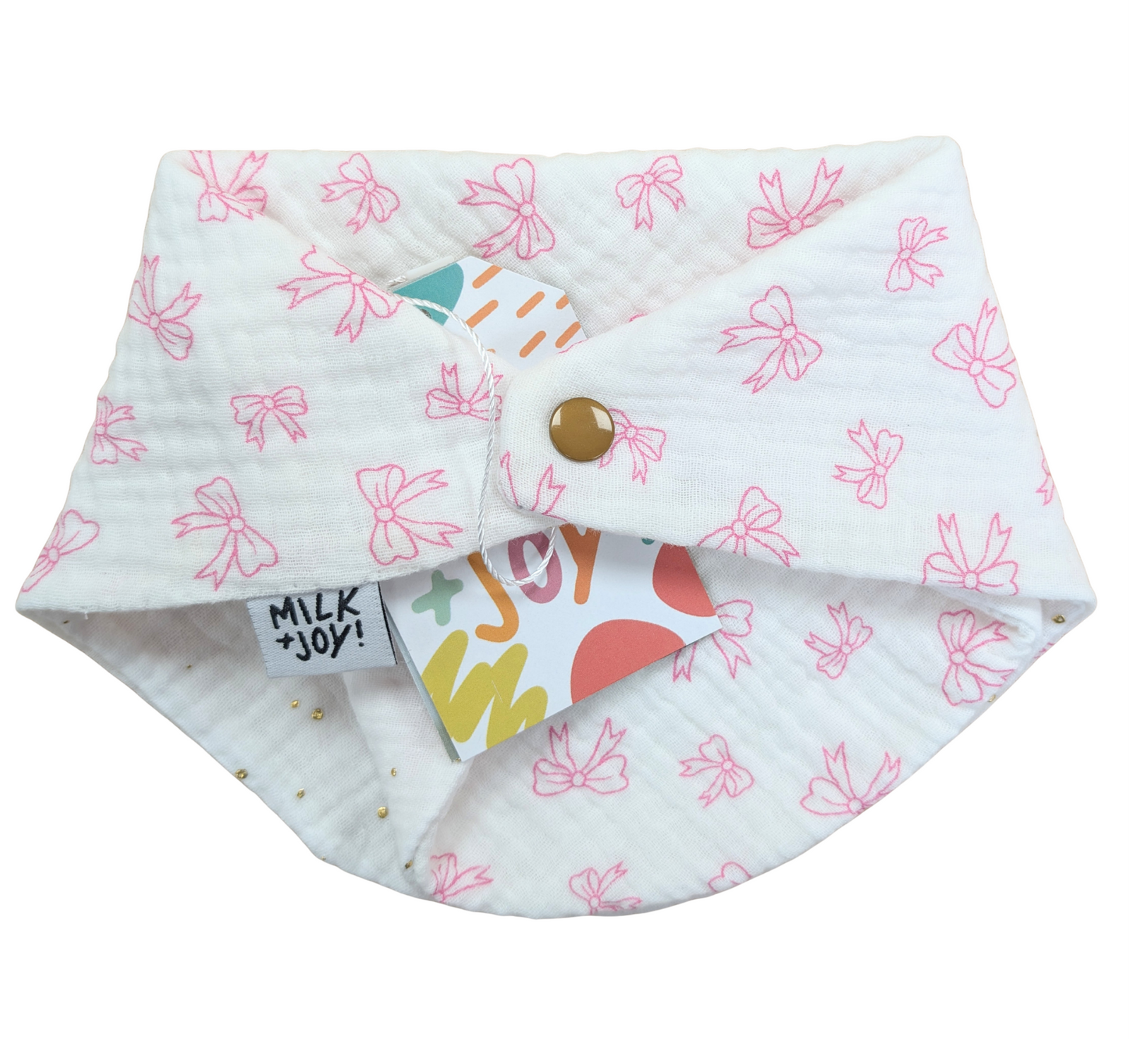 Ready to Post - Pink Bows / Ivory Gold Spot