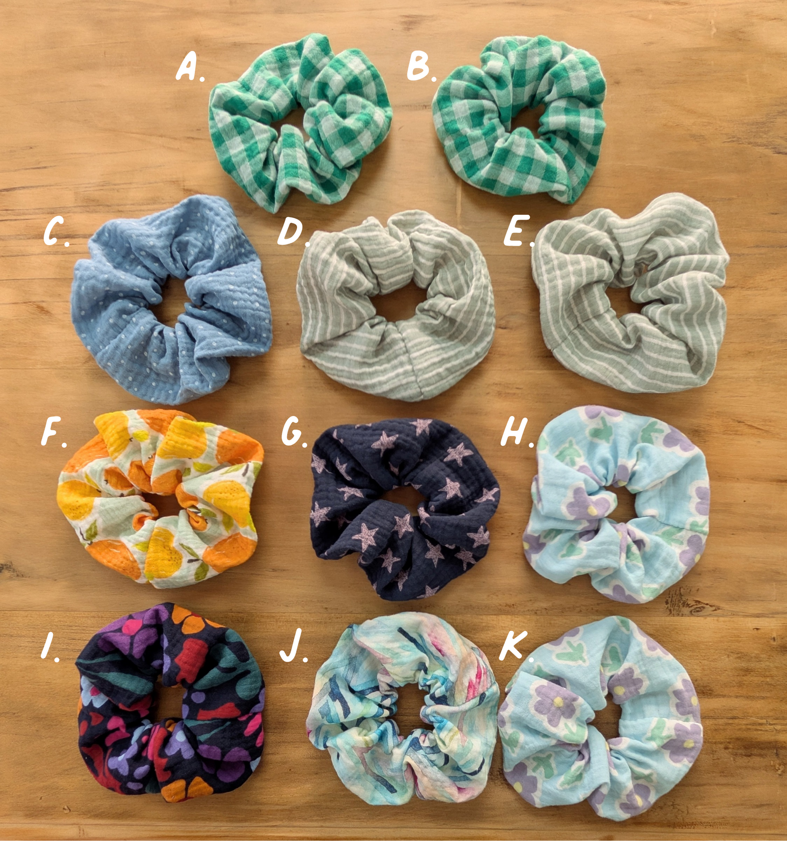 Blue/Green Scrunchies (ready to post)
