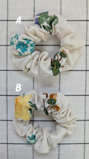 Vintage Embroidered Scrunchie - Ginny