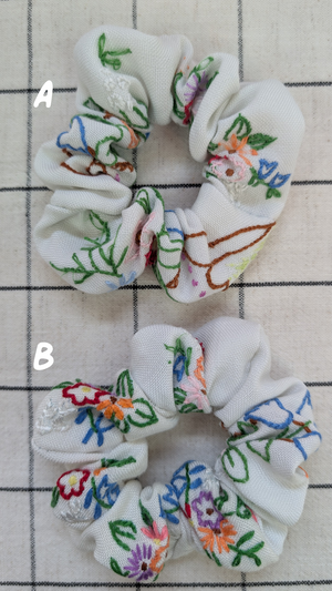 Vintage Embroidered Scrunchie - Georgia
