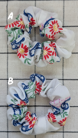 Vintage Embroidered Scrunchie - Isla