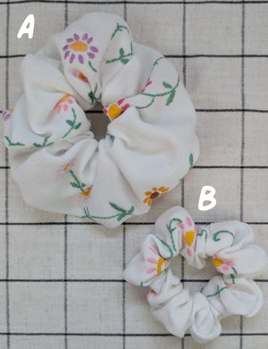 Vintage Embroidered Scrunchie - Imogen