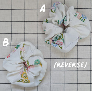 Vintage Embroidered Scrunchie - Kathryn