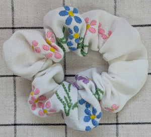 Vintage Embroidered Scrunchie - Charlotte