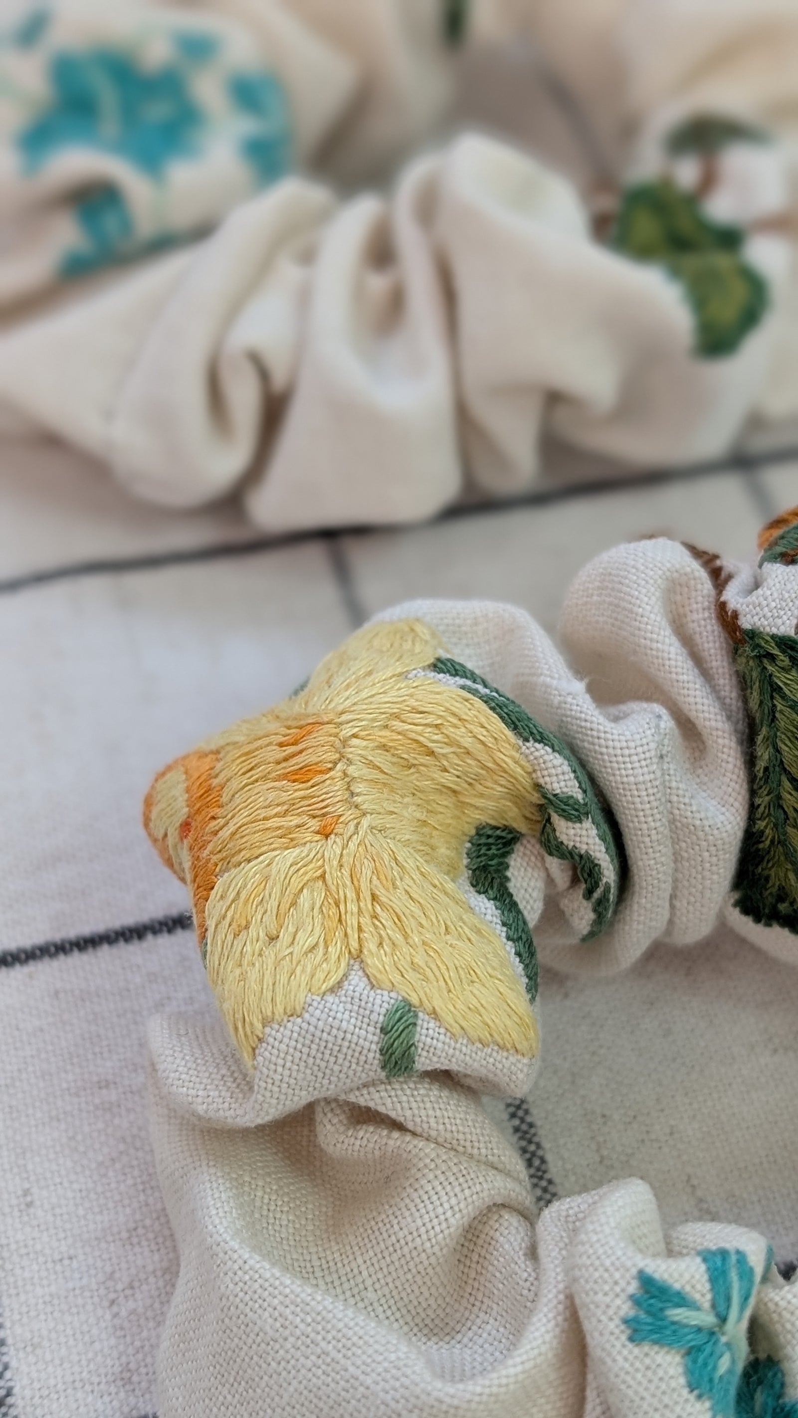 Vintage Embroidered Scrunchie - Ginny