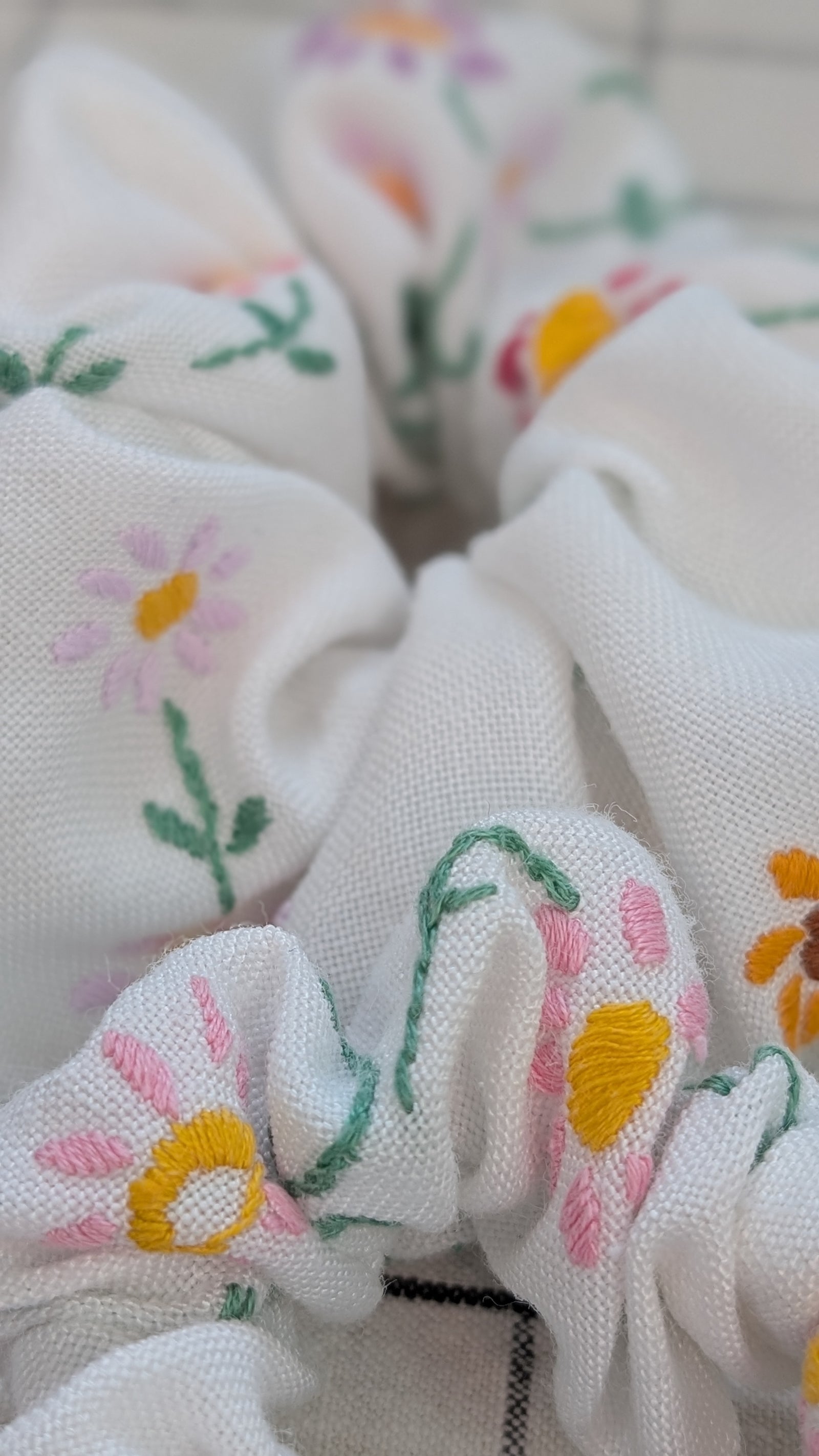 Vintage Embroidered Scrunchie - Imogen