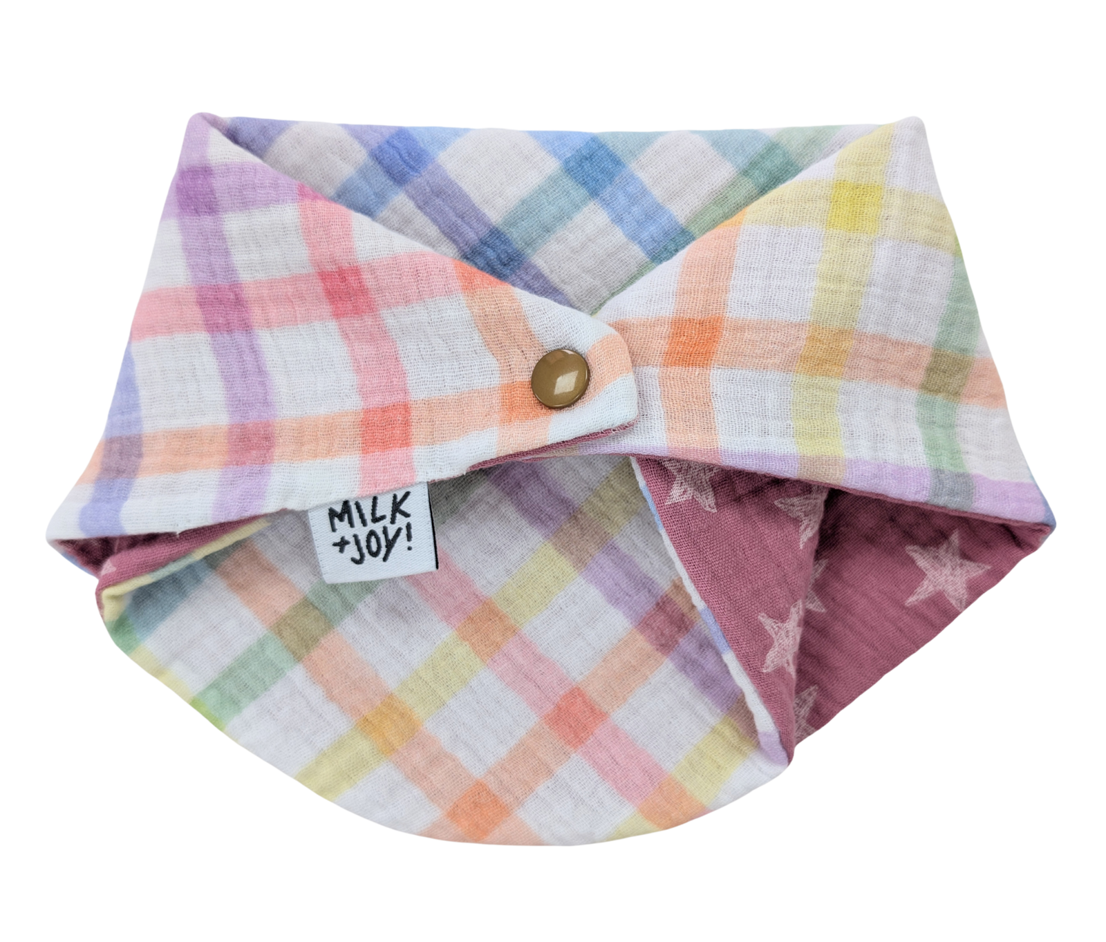 Rainbow Check / Pink Stars